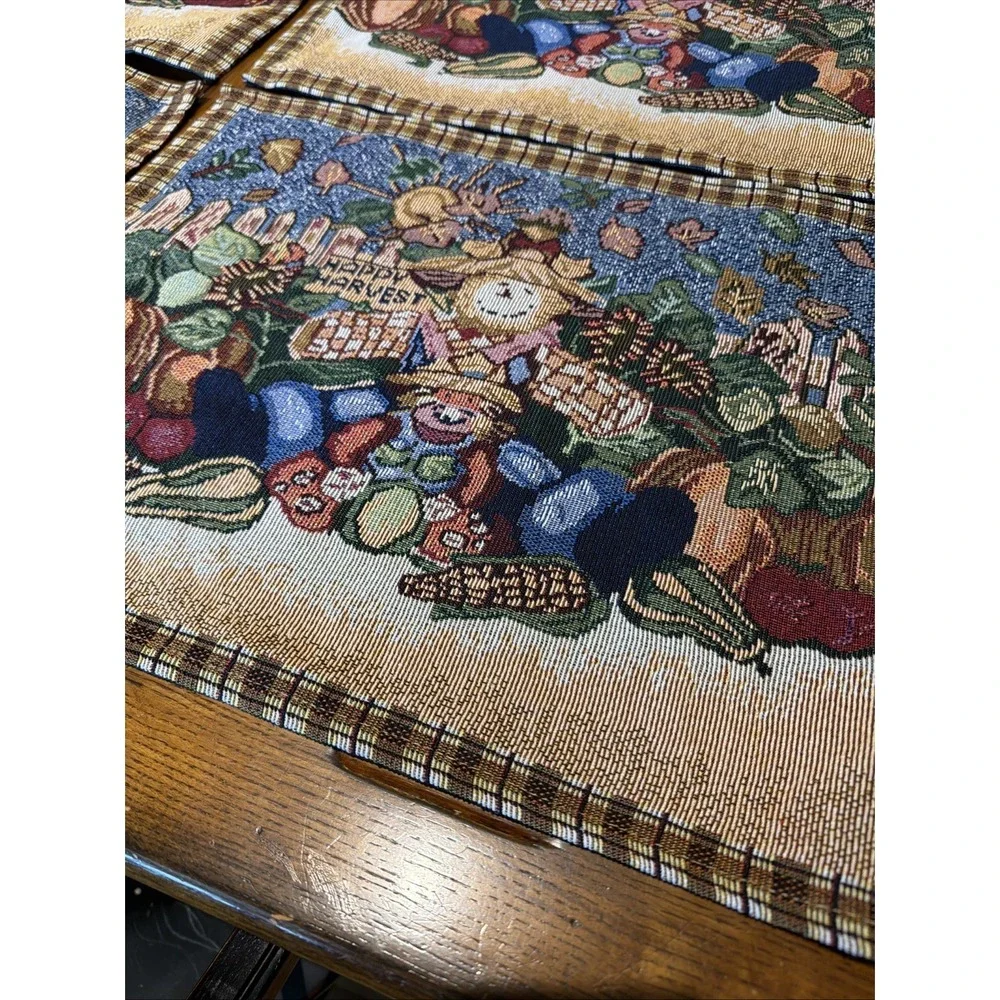Happy Harvest 4 tapestry style placemats 18 X 13 1/2